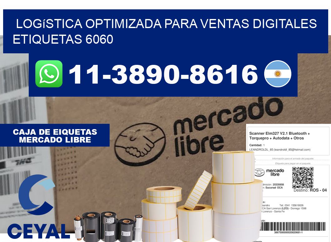 Logística optimizada para ventas digitales  etiquetas 6060