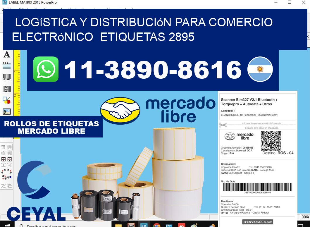 Logística y distribución para comercio electrónico  etiquetas 2895