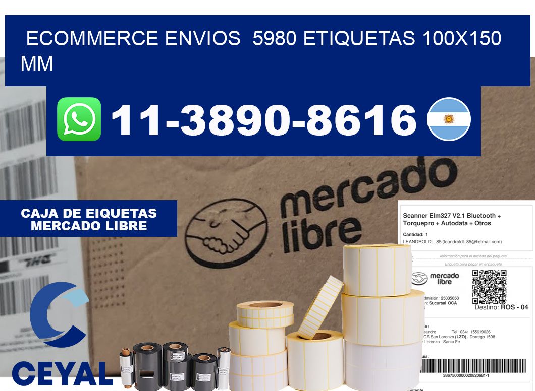 ecommerce envios  5980 etiquetas 100x150 mm