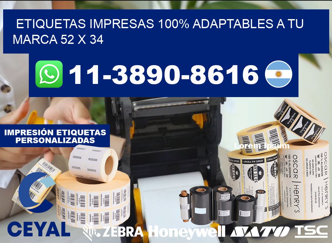 etiquetas impresas 100% adaptables a tu marca 52 x 34