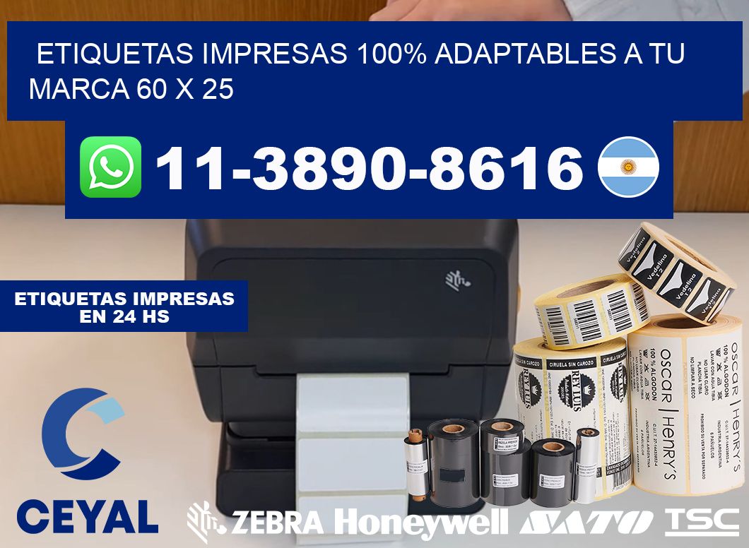 etiquetas impresas 100% adaptables a tu marca 60 x 25