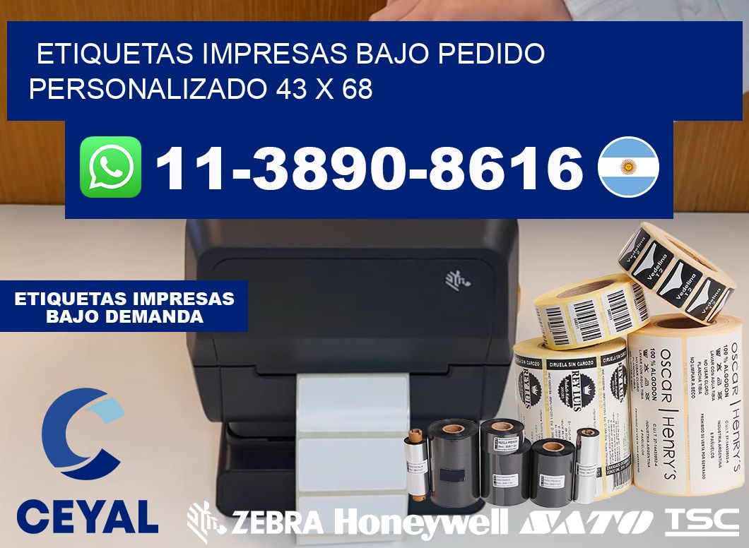 etiquetas impresas bajo pedido personalizado 43 x 68