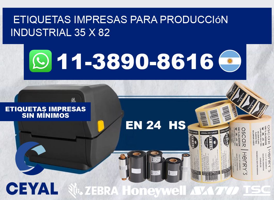 etiquetas impresas para producción industrial 35 x 82