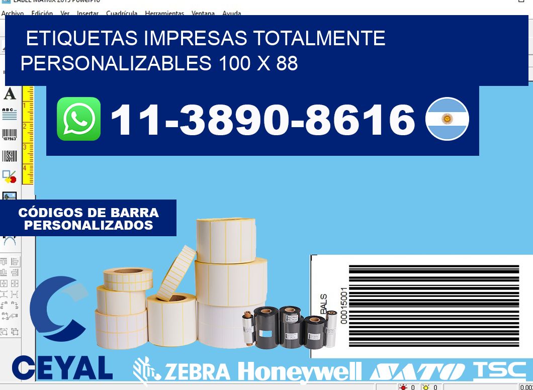 etiquetas impresas totalmente personalizables 100 x 88