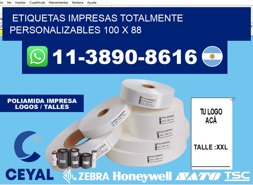 etiquetas impresas totalmente personalizables 100 x 88