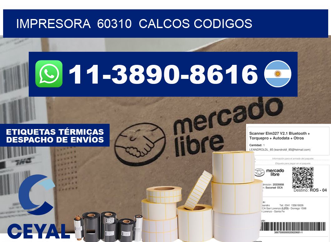 impresora  60310  calcos codigos