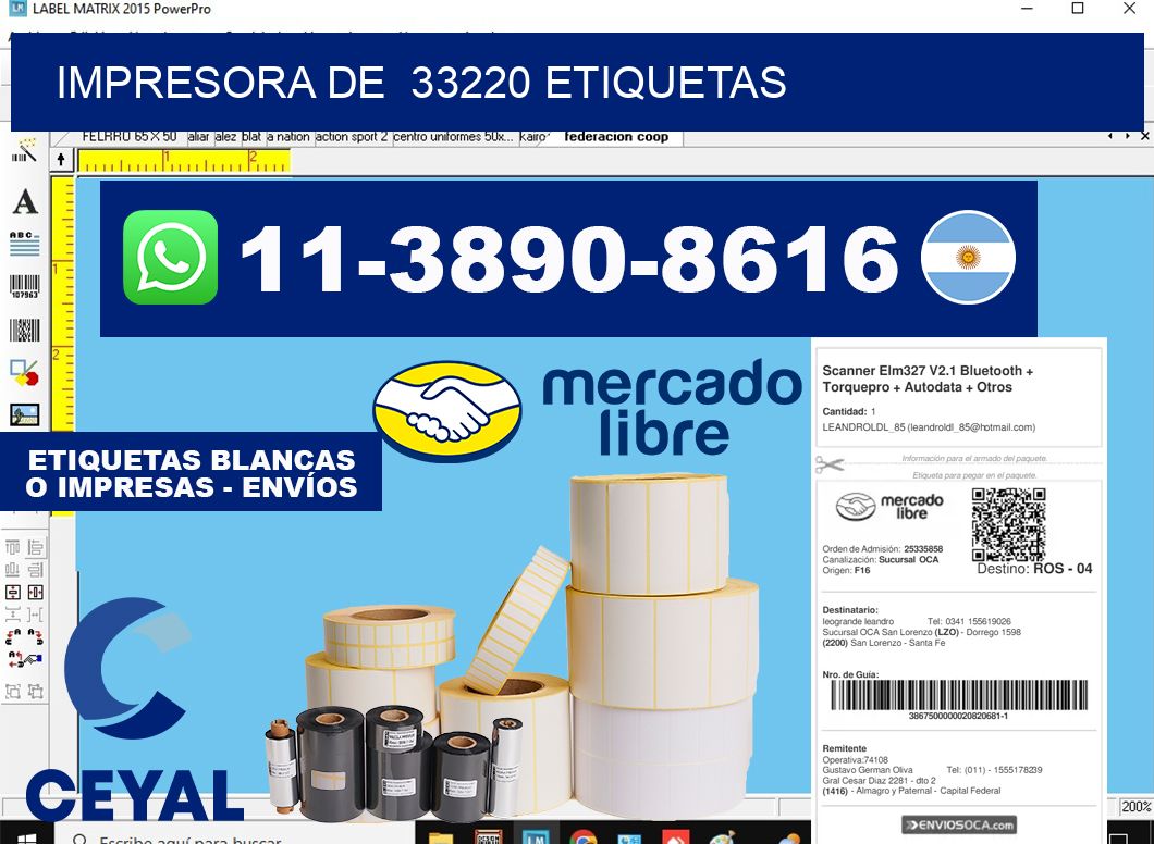 impresora de  33220 etiquetas