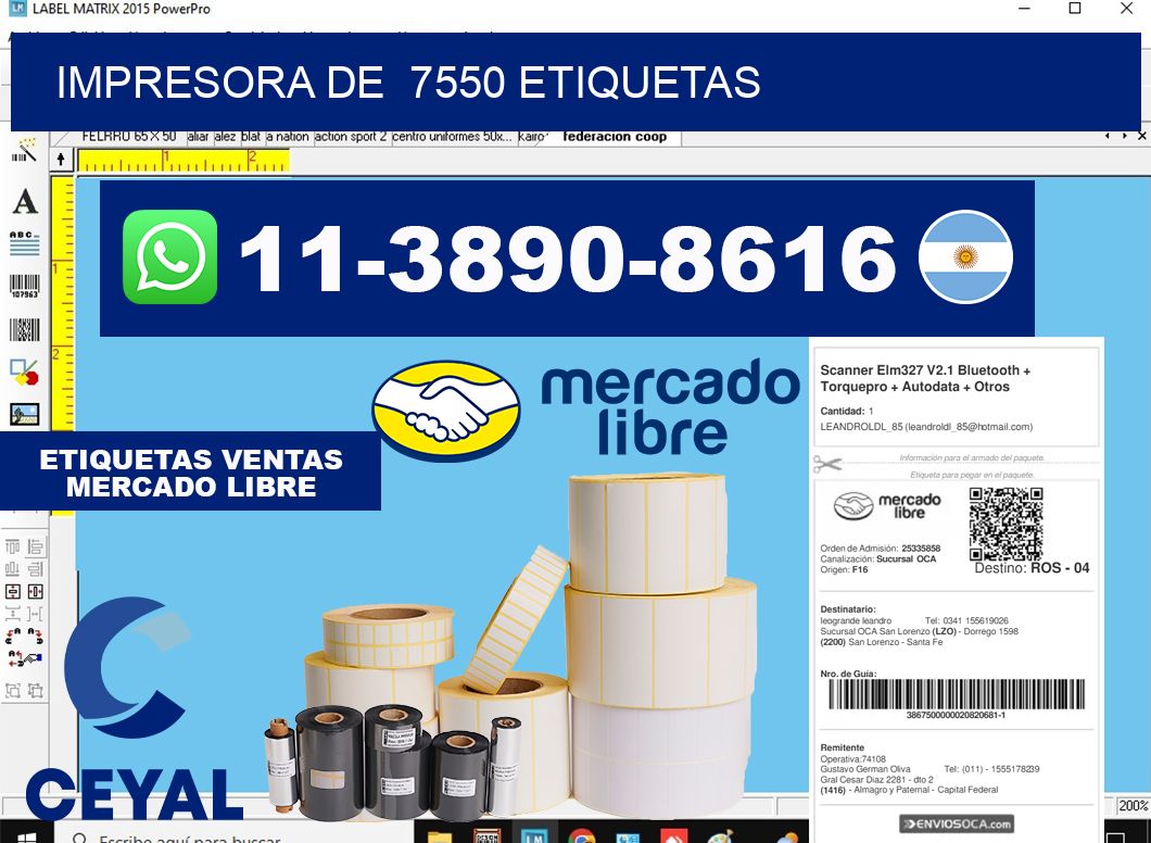 impresora de  7550 etiquetas