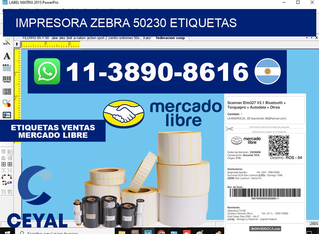 impresora zebra 50230 etiquetas