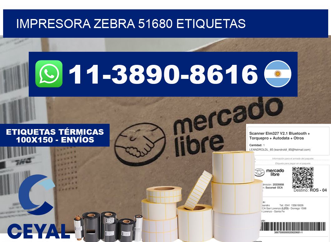 impresora zebra 51680 etiquetas