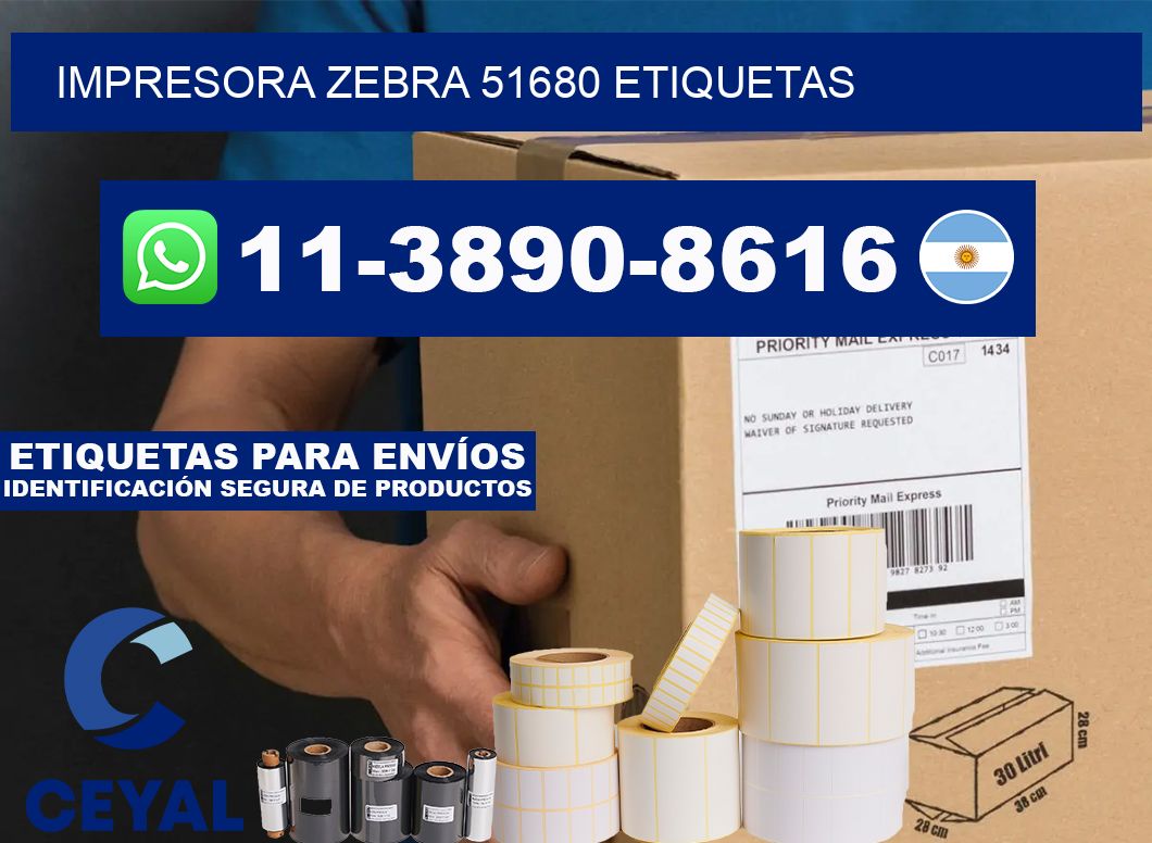 impresora zebra 51680 etiquetas