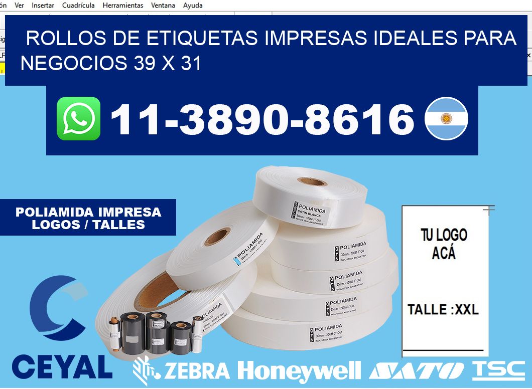 rollos de etiquetas impresas ideales para negocios 39 x 31