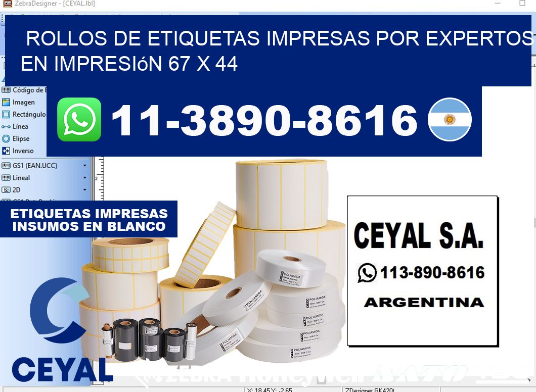 rollos de etiquetas impresas por expertos en impresión 67 x 44