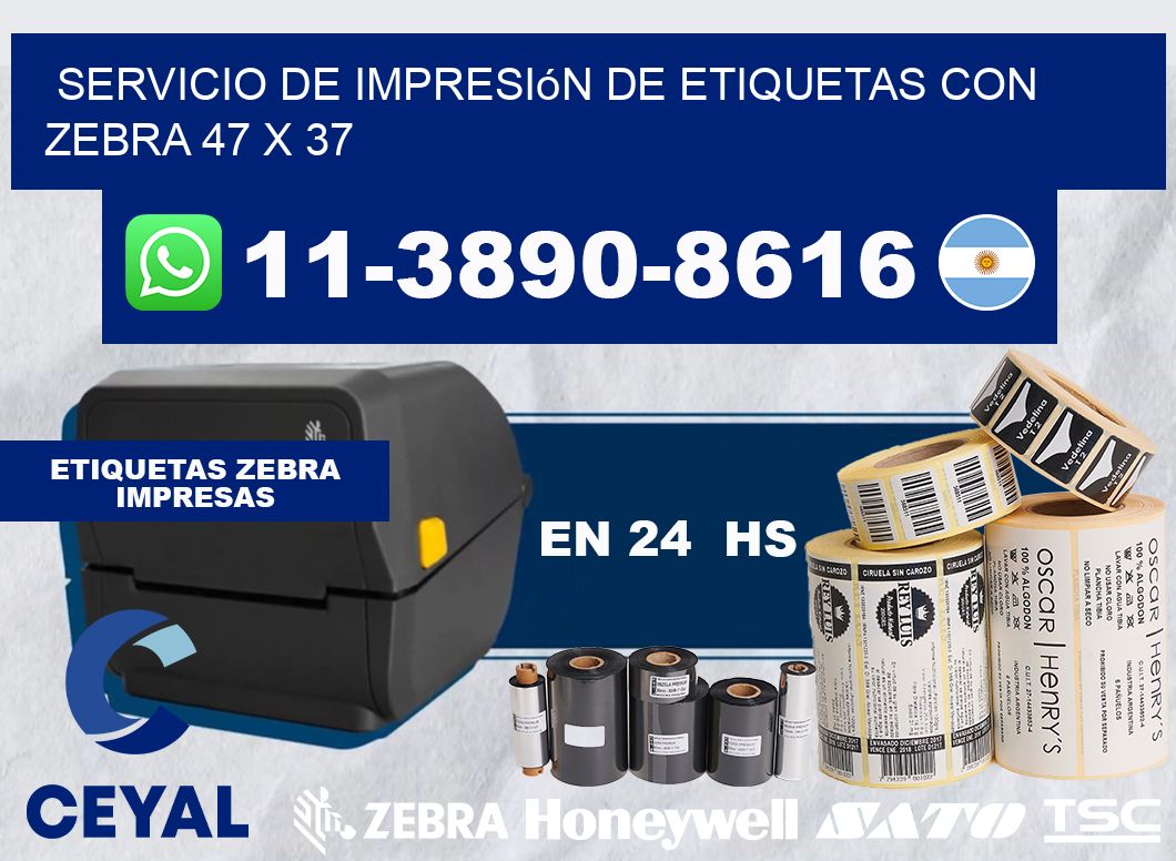 servicio de impresión de etiquetas con Zebra 47 x 37
