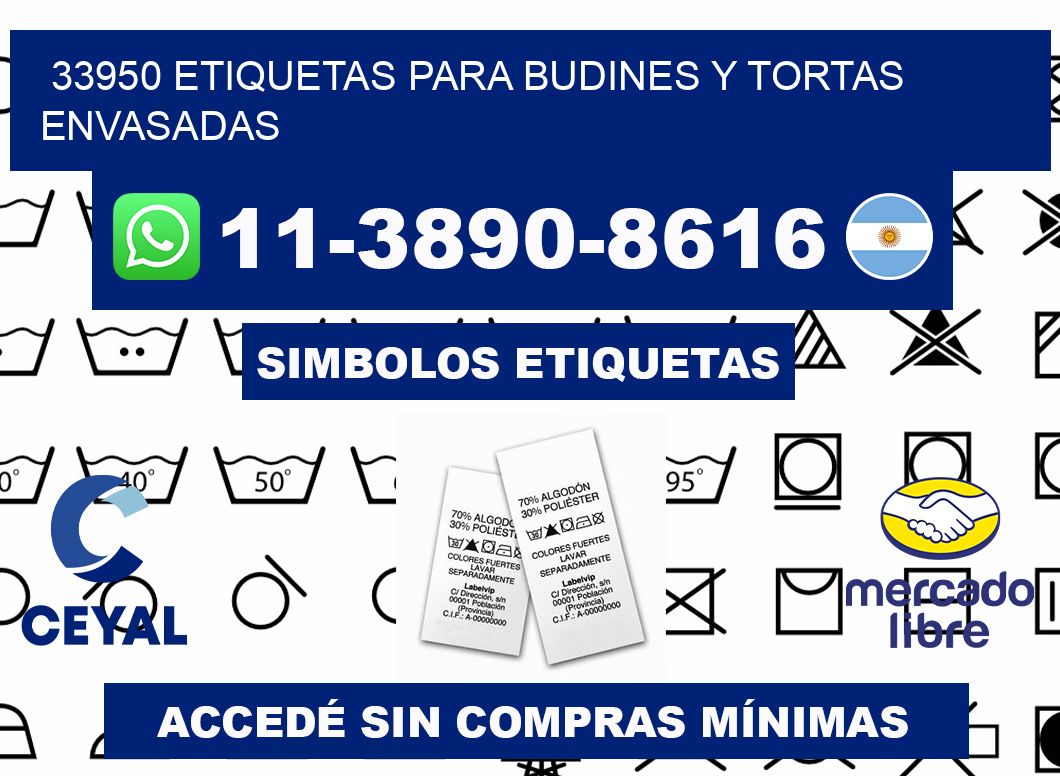 33950 etiquetas para budines y tortas envasadas