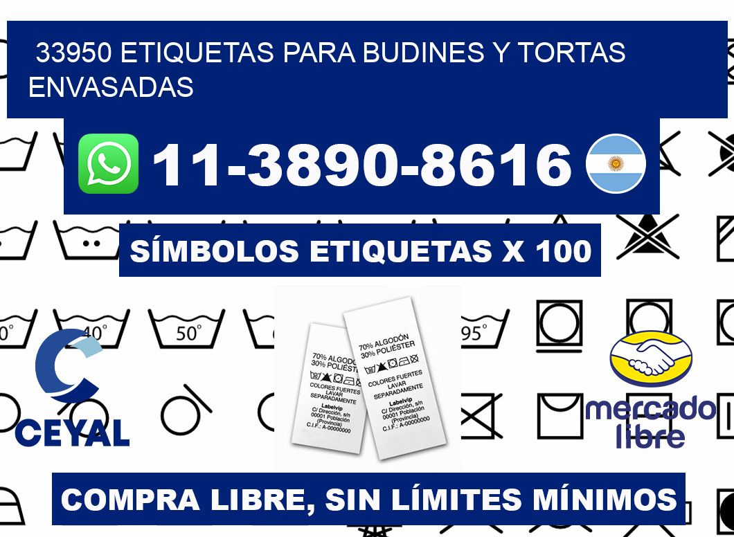 33950 etiquetas para budines y tortas envasadas