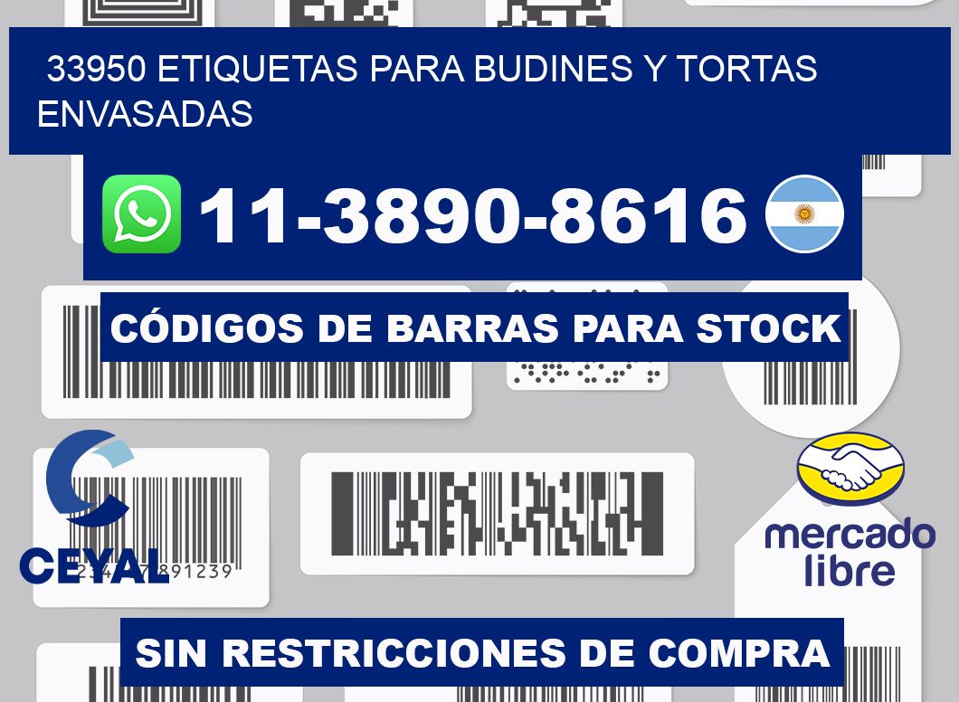 33950 etiquetas para budines y tortas envasadas