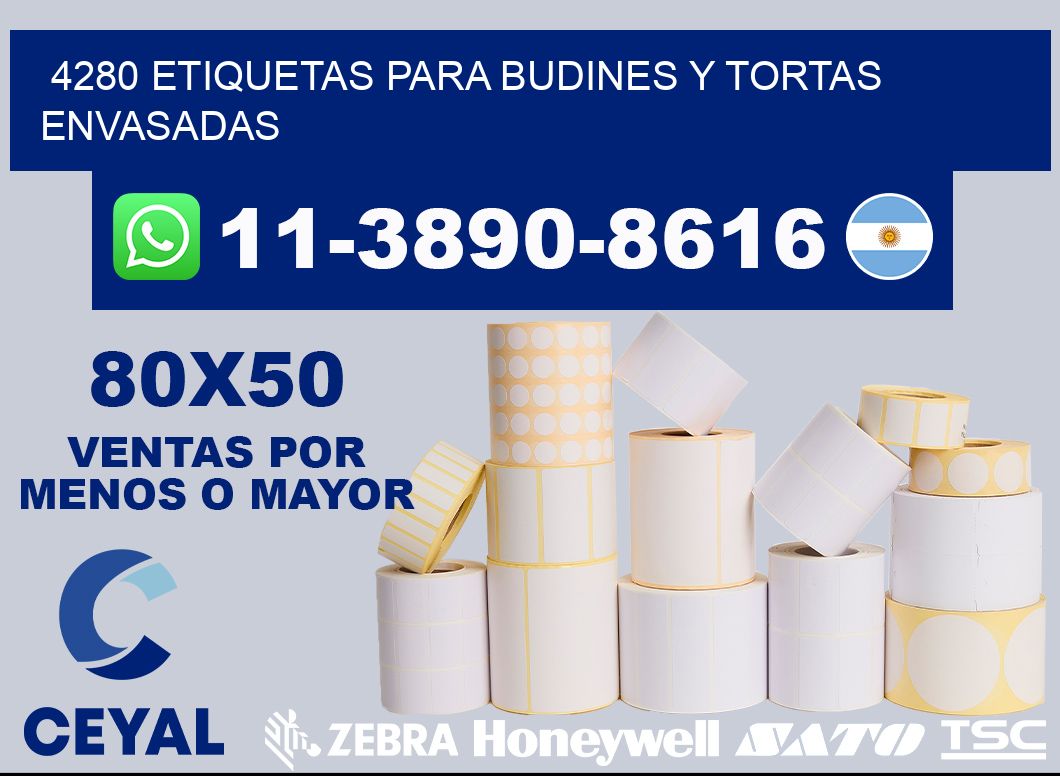 4280 etiquetas para budines y tortas envasadas