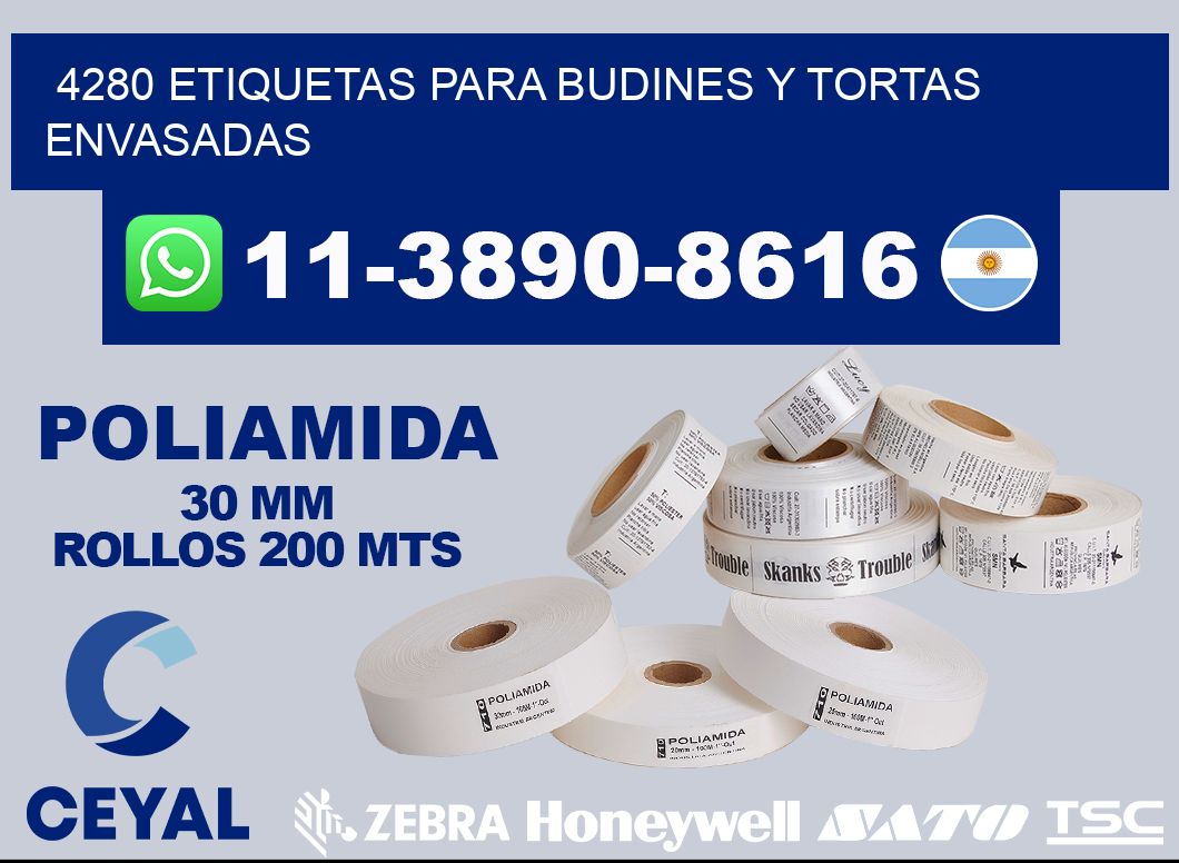4280 etiquetas para budines y tortas envasadas