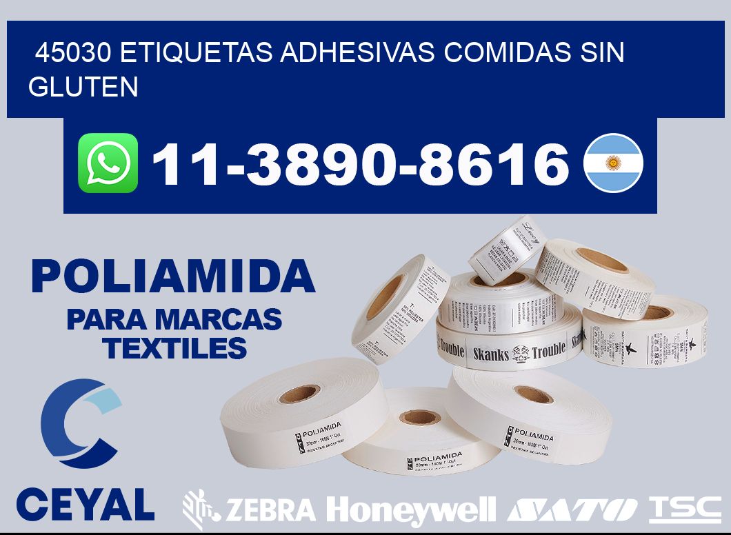 45030 etiquetas adhesivas comidas sin gluten