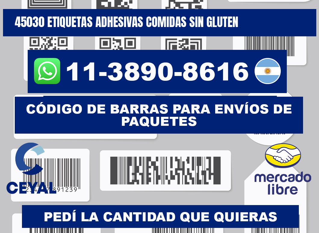 45030 etiquetas adhesivas comidas sin gluten