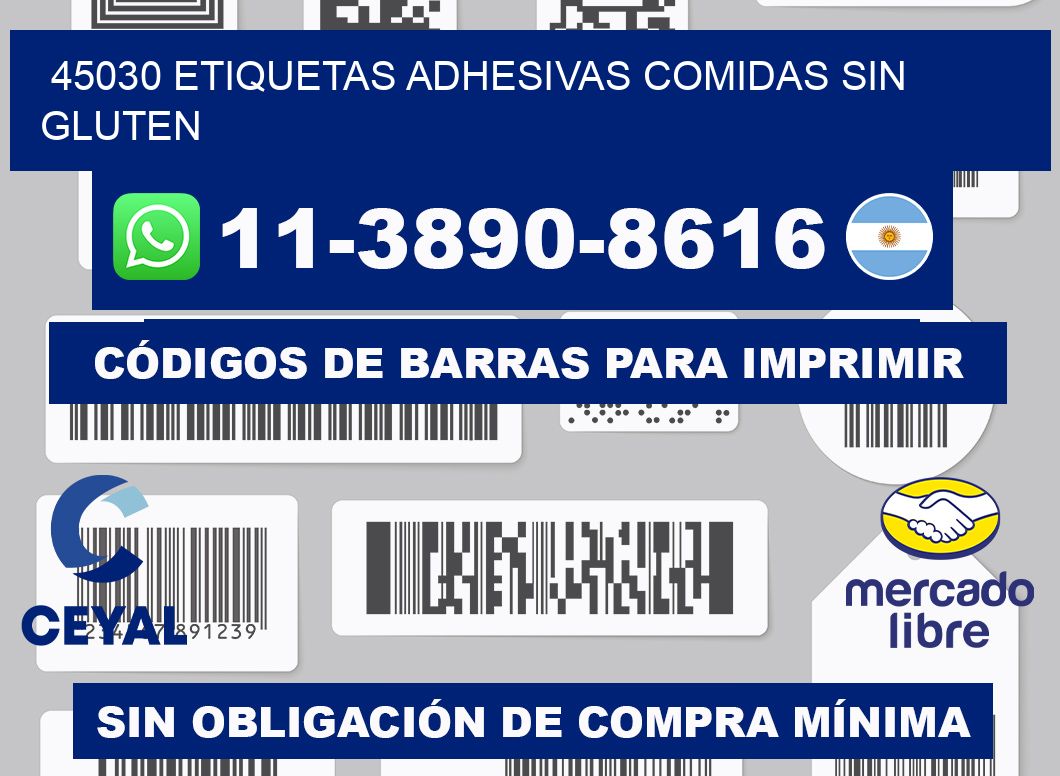 45030 etiquetas adhesivas comidas sin gluten