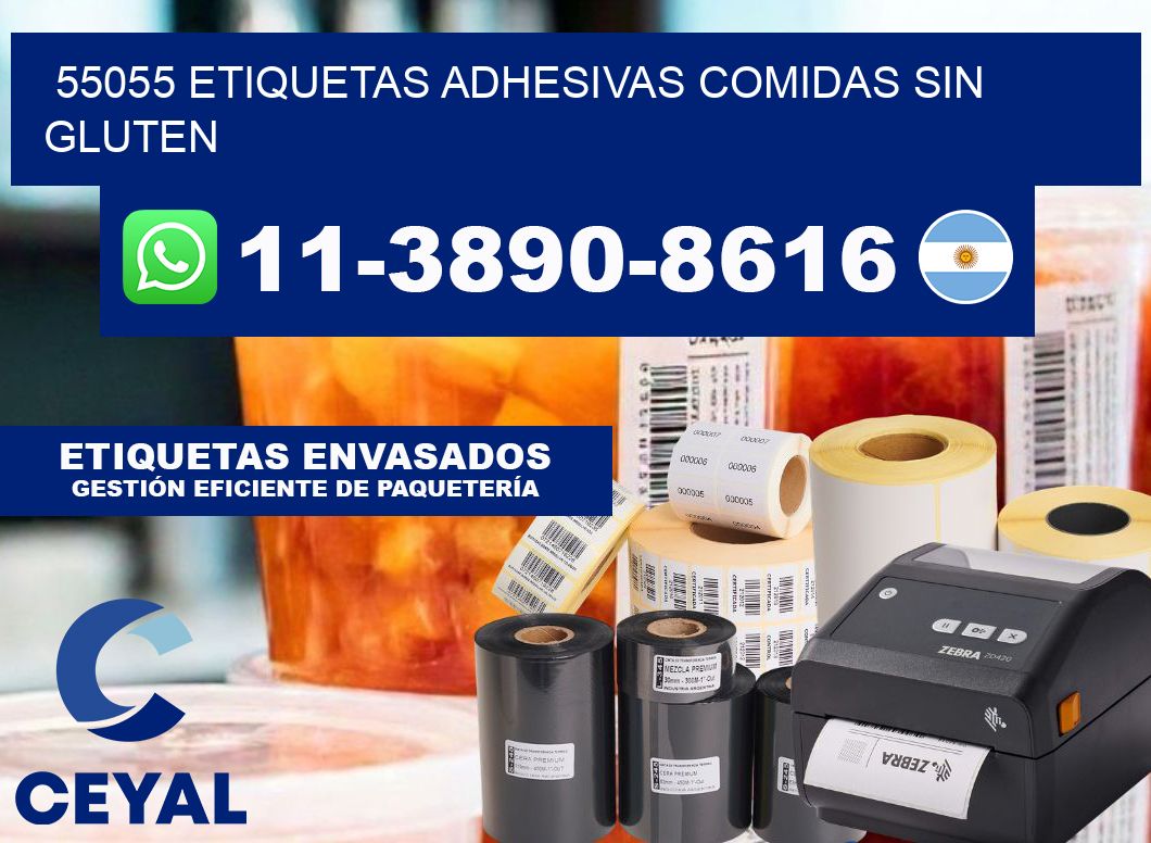 55055 etiquetas adhesivas comidas sin gluten