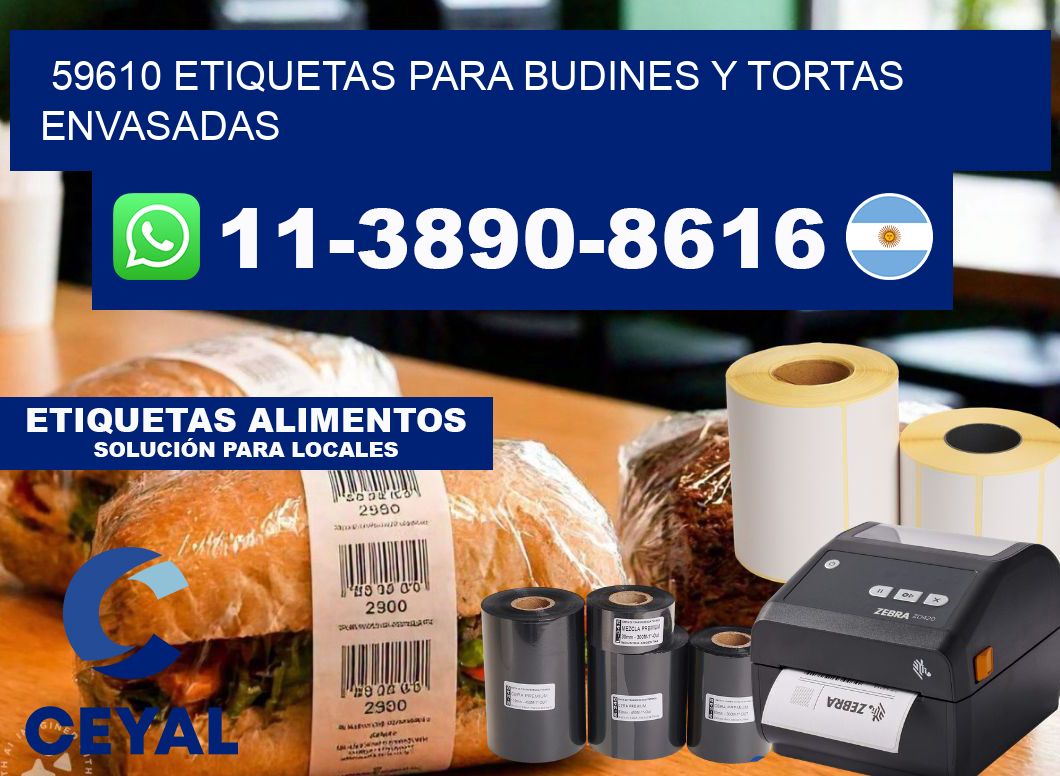 59610 etiquetas para budines y tortas envasadas