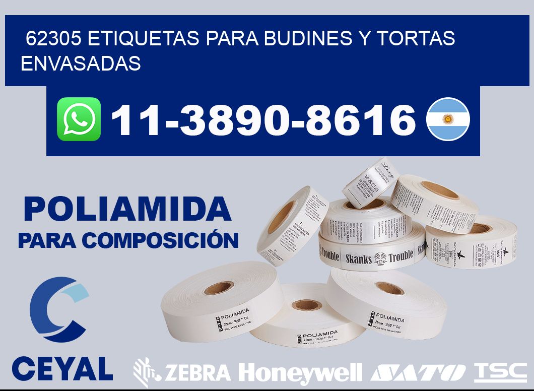 62305 etiquetas para budines y tortas envasadas