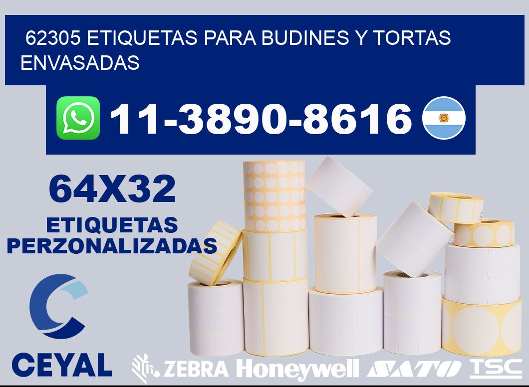 62305 etiquetas para budines y tortas envasadas