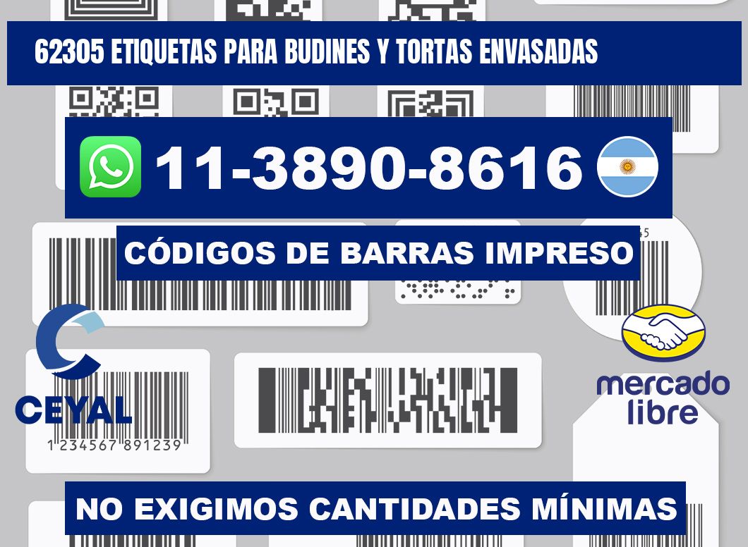62305 etiquetas para budines y tortas envasadas