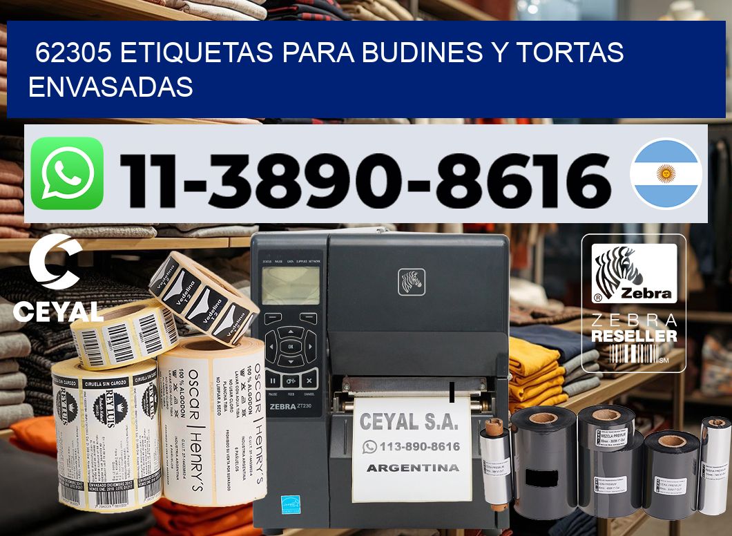 62305 etiquetas para budines y tortas envasadas