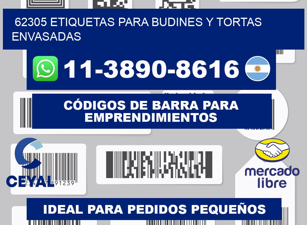 62305 etiquetas para budines y tortas envasadas