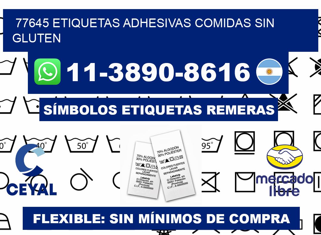 77645 etiquetas adhesivas comidas sin gluten