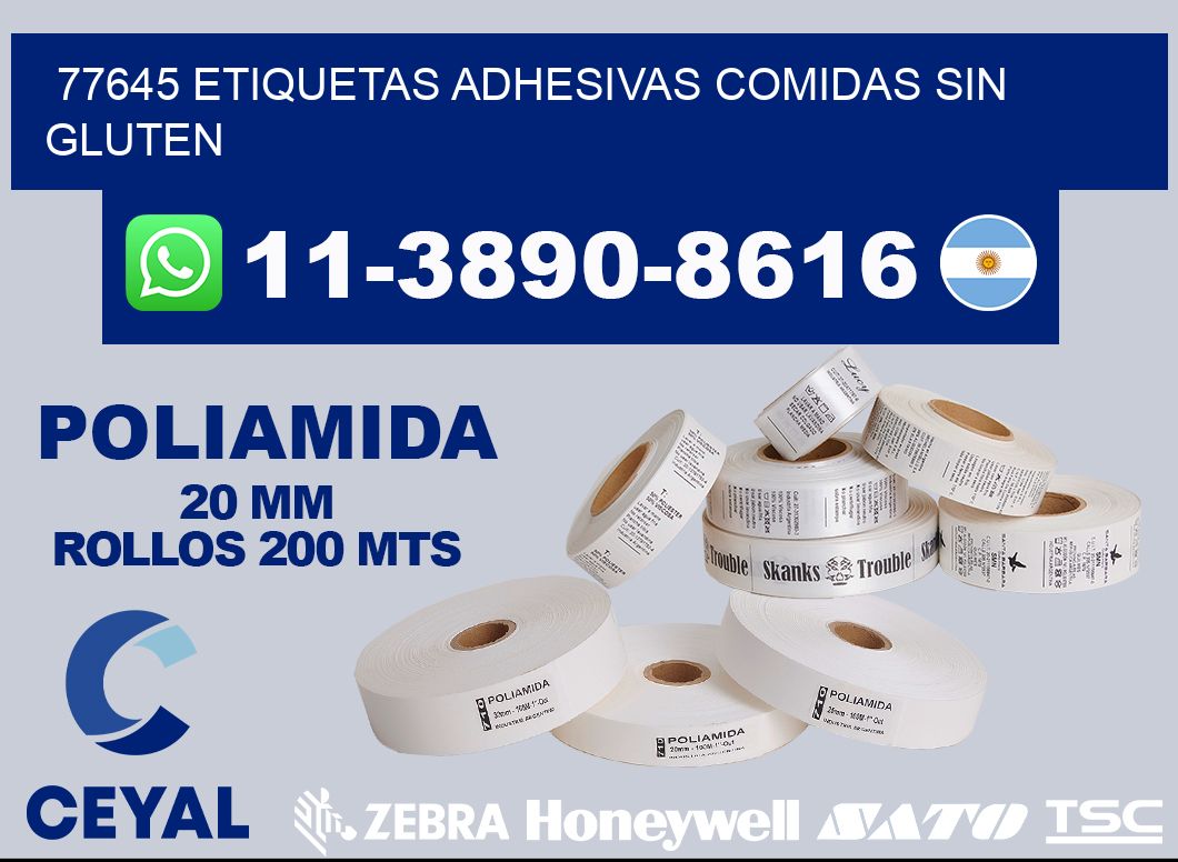 77645 etiquetas adhesivas comidas sin gluten