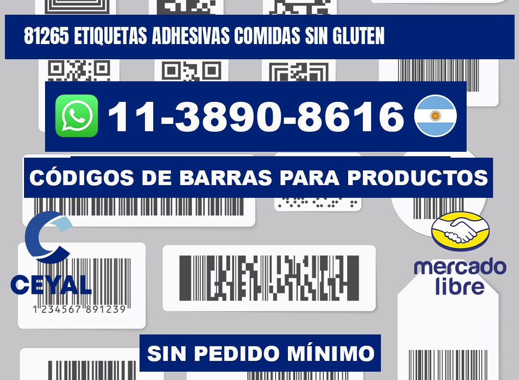 81265 etiquetas adhesivas comidas sin gluten