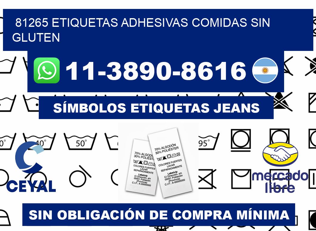 81265 etiquetas adhesivas comidas sin gluten