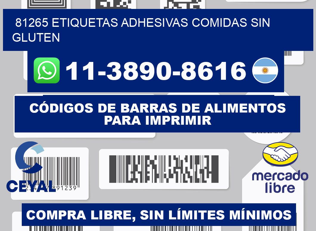 81265 etiquetas adhesivas comidas sin gluten