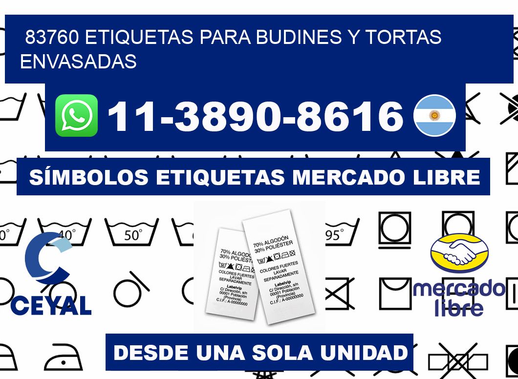 83760 etiquetas para budines y tortas envasadas