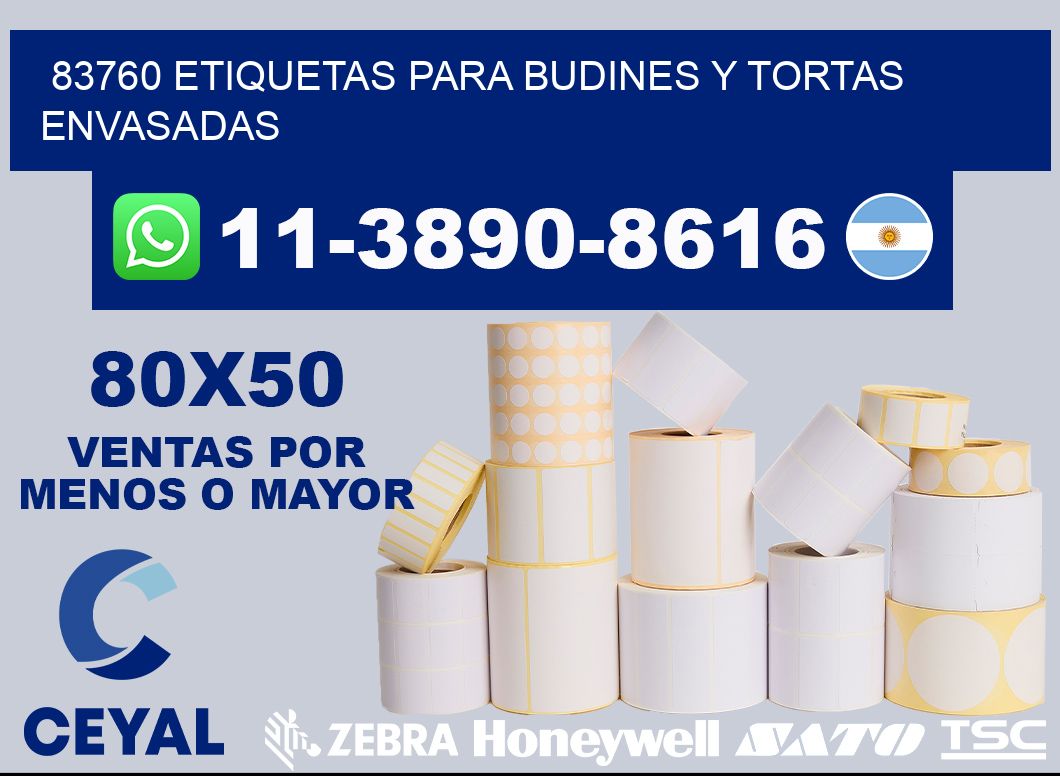 83760 etiquetas para budines y tortas envasadas