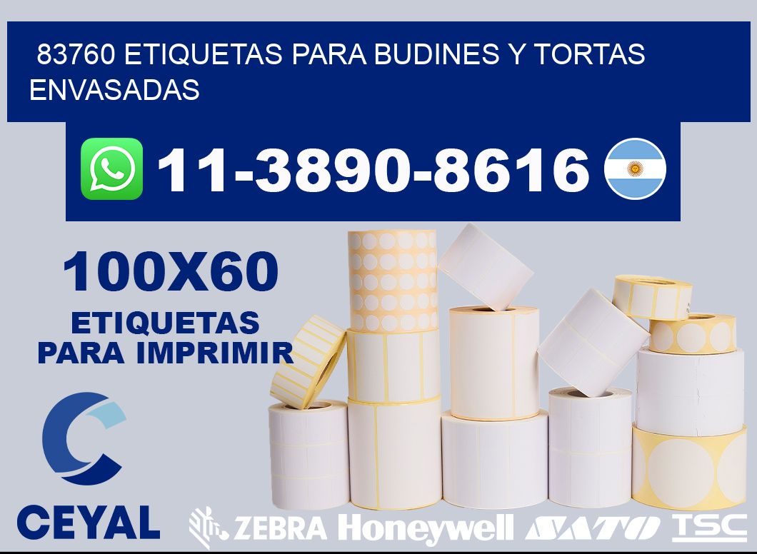 83760 etiquetas para budines y tortas envasadas