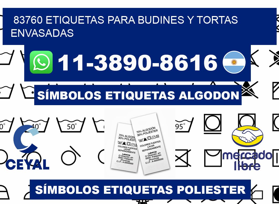 83760 etiquetas para budines y tortas envasadas