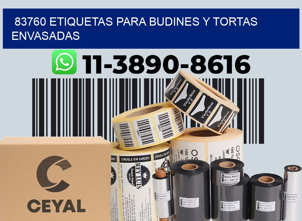 83760 etiquetas para budines y tortas envasadas