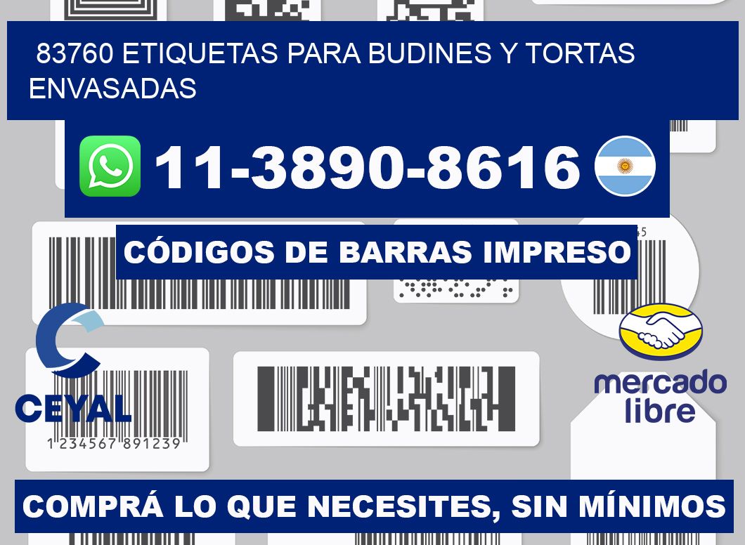 83760 etiquetas para budines y tortas envasadas