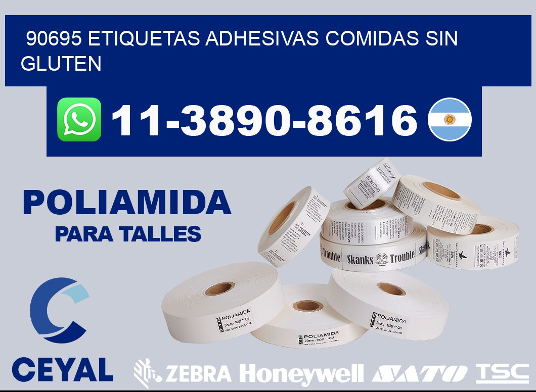 90695 etiquetas adhesivas comidas sin gluten