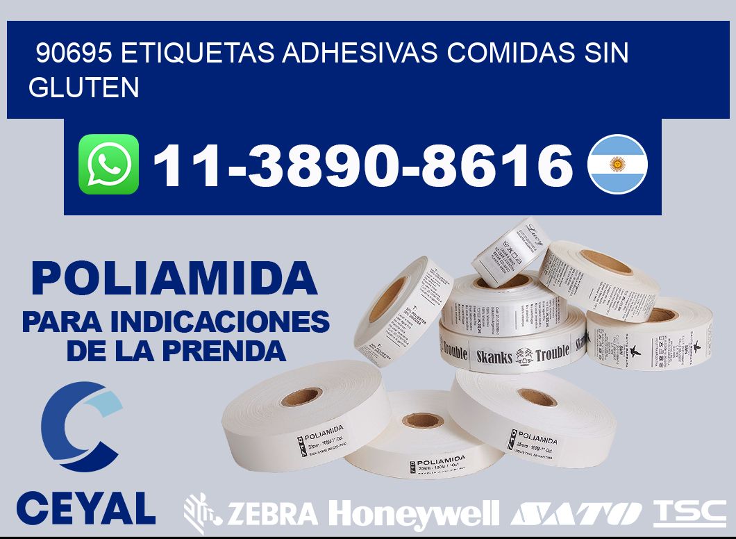 90695 etiquetas adhesivas comidas sin gluten