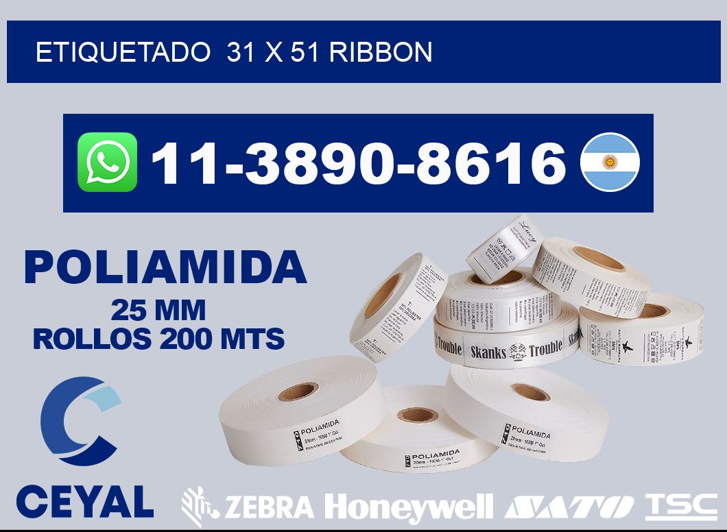 Etiquetado  31 x 51 ribbon