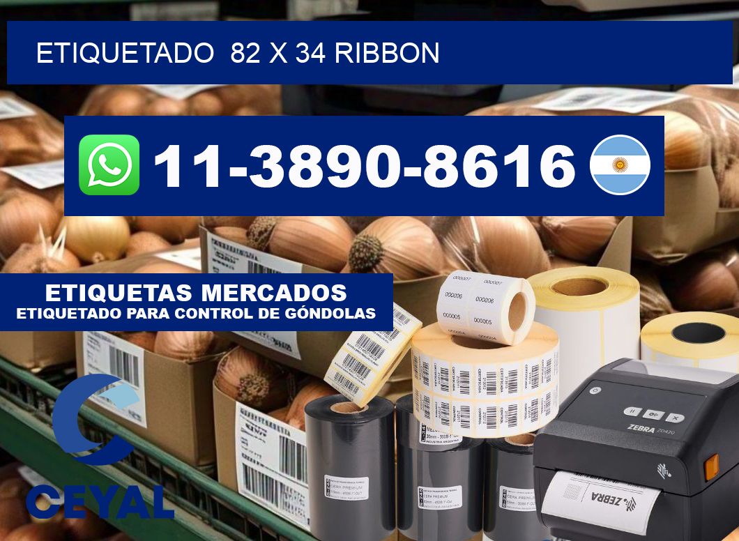 Etiquetado 82 x 34 ribbon