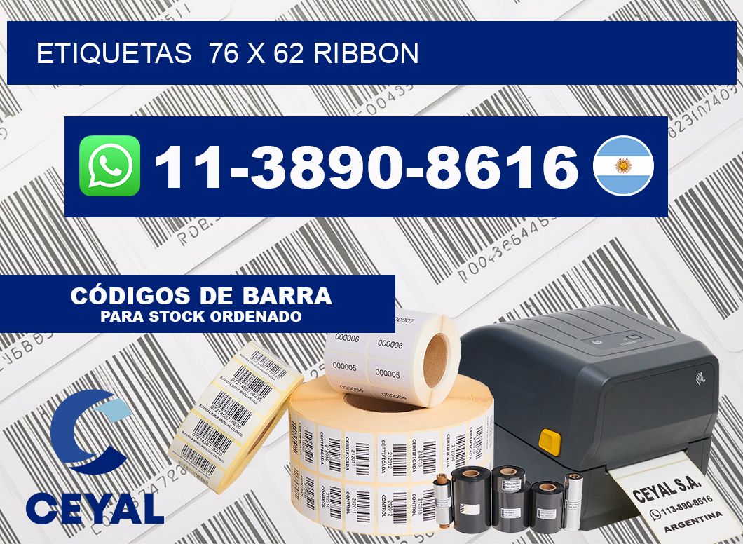 Etiquetas  76 x 62 ribbon