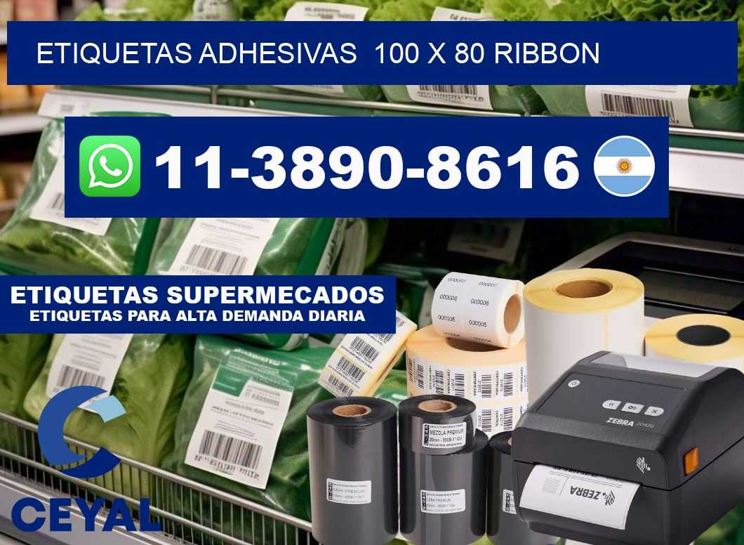Etiquetas adhesivas 100 x 80 ribbon